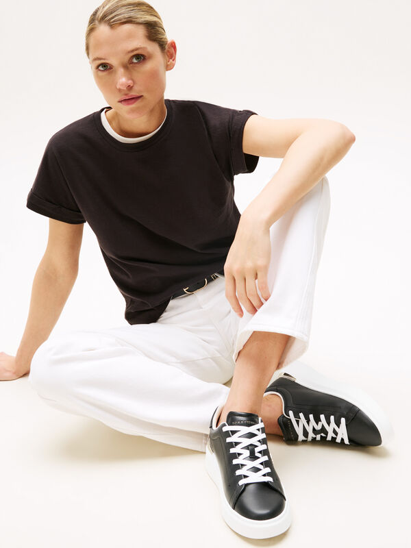 TH FASHION COURT SNEAKER Kadın Siyah Spor Ayakkabı - FW0FW08631