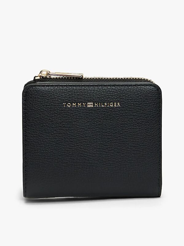 Tommy Hilfiger - TH FLAG COMPACT ZA Kadın Siyah Cüzdan - AW0AW18124