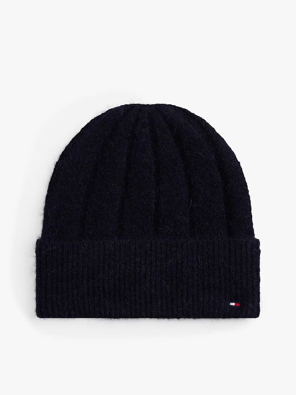 Tommy Hilfiger - TH FLAG FLUFFY BEANIE Kadın Mavi Bere - AW0AW17779