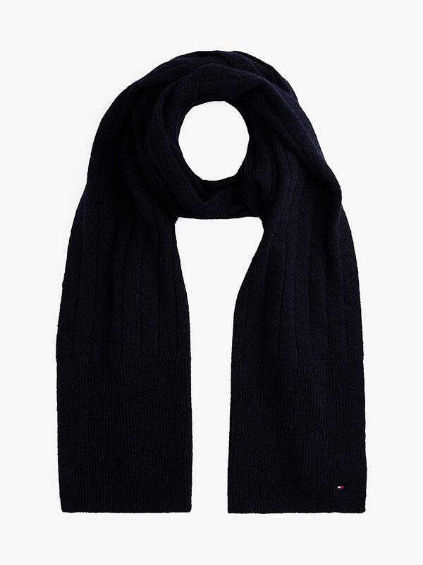Tommy Hilfiger - TH FLAG FLUFFY SCARF Kadın Mavi Atkı - AW0AW17787