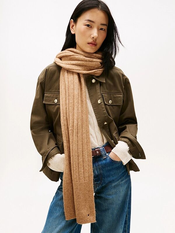 TH FLAG FLUFFY SCARF Kadın Yeşil Atkı - AW0AW17787