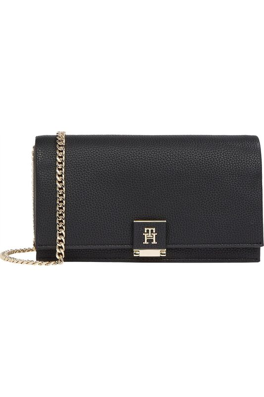 Tommy Hilfiger - TH HER FLAP W/CHAIN Kadın Siyah Çanta - AW0AW17403