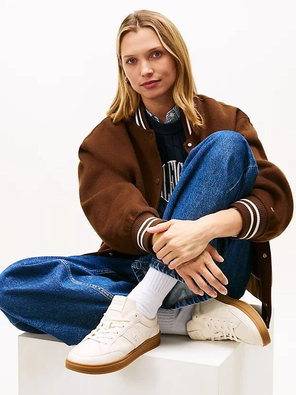 TH HERITAGE COURT SNEAKER LTR Kadın Bej Sneakers - FW0FW09028