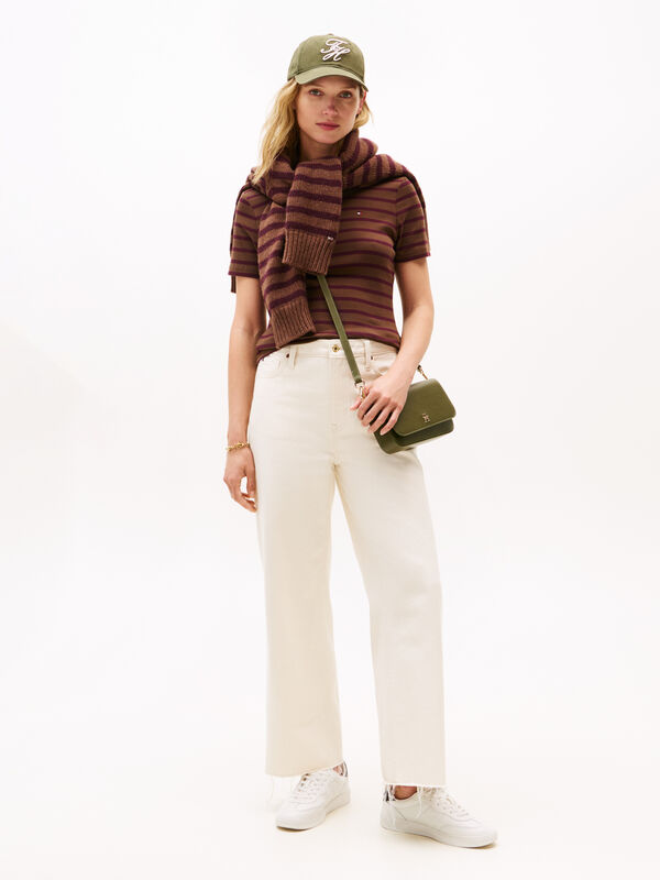 TH HERITAGE SNEAKER SHINY Kadın Beyaz Spor Ayakkabı - FW0FW08823