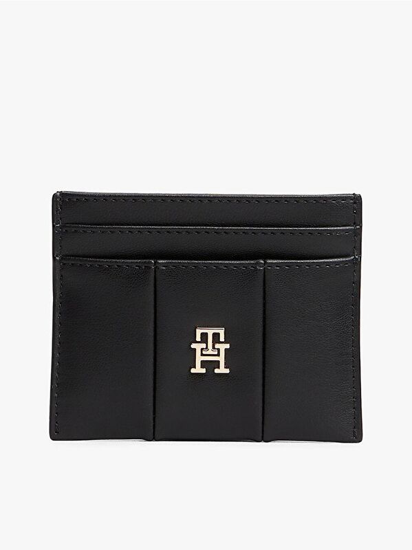 TH ICON CC HOLDER QUILTED Kadın Siyah Cüzdan - AW0AW17745