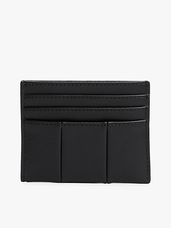 TH ICON CC HOLDER QUILTED Kadın Siyah Cüzdan - AW0AW17745