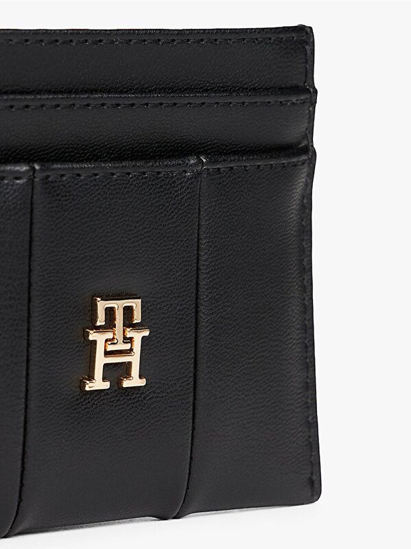 TH ICON CC HOLDER QUILTED Kadın Siyah Cüzdan - AW0AW17745