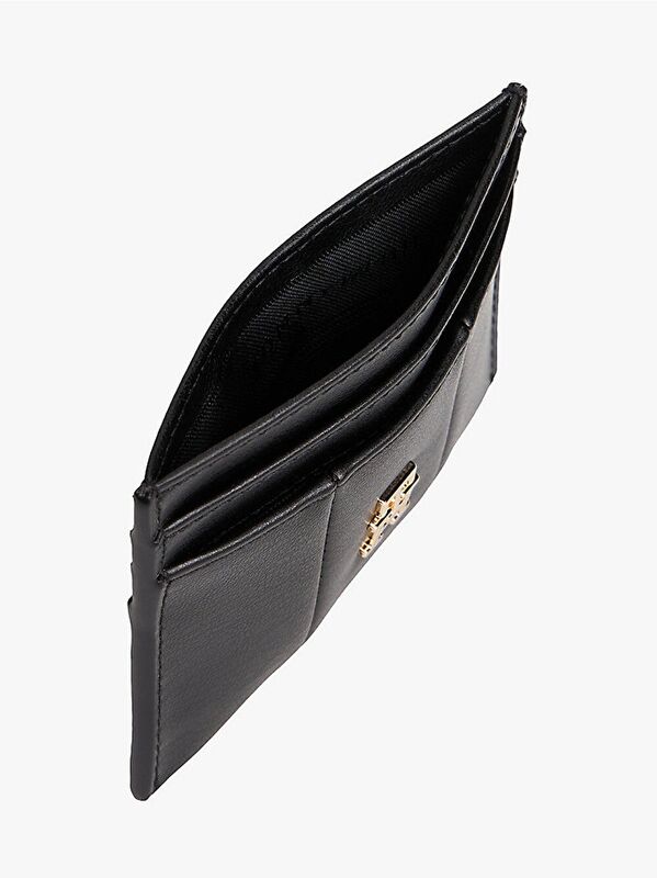 TH ICON CC HOLDER QUILTED Kadın Siyah Cüzdan - AW0AW17745