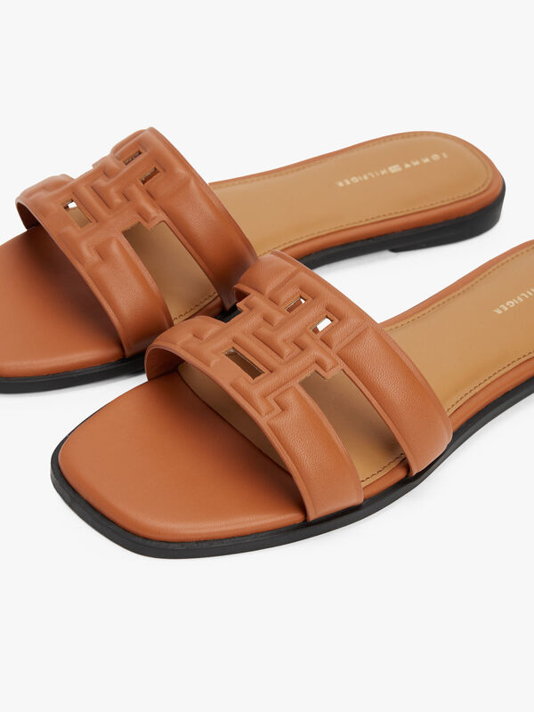 TH LOGO STRAP MULE Kadın Kahverengi Sandalet - FW0FW08671