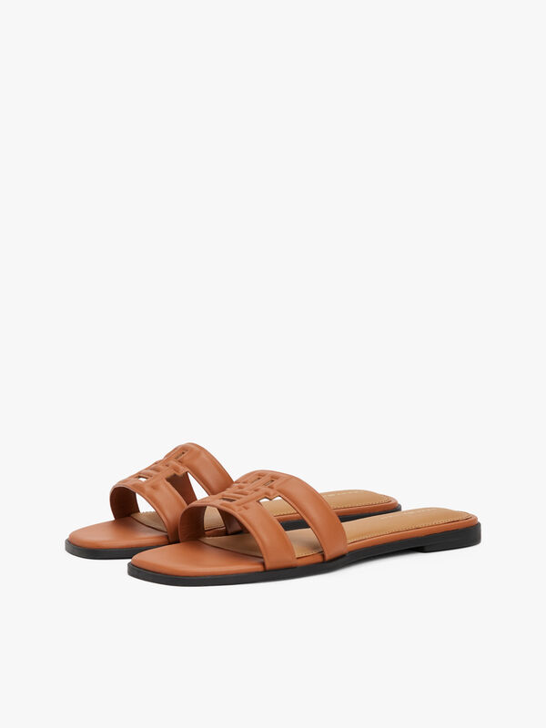 TH LOGO STRAP MULE Kadın Kahverengi Sandalet - FW0FW08671
