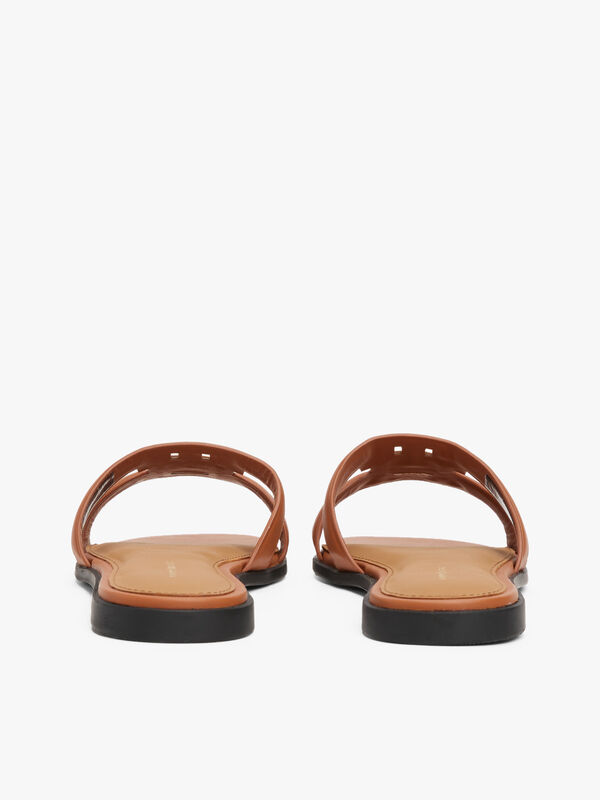 TH LOGO STRAP MULE Kadın Kahverengi Sandalet - FW0FW08671
