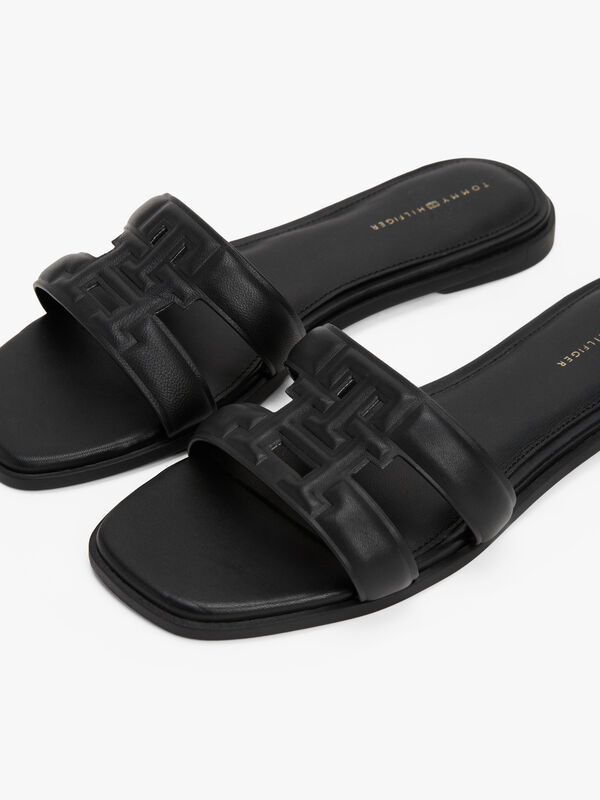 TH LOGO STRAP MULE Kadın Siyah Sandalet - FW0FW08671