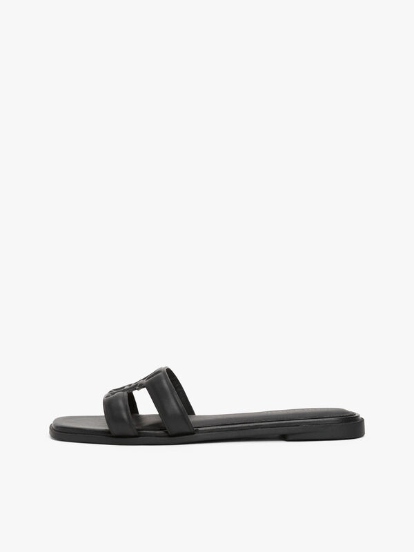 TH LOGO STRAP MULE Kadın Siyah Sandalet - FW0FW08671