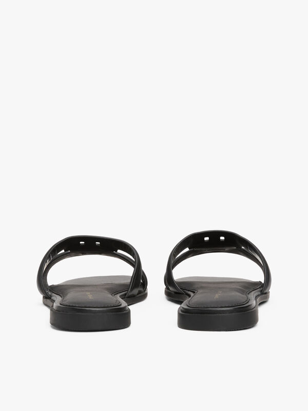 TH LOGO STRAP MULE Kadın Siyah Sandalet - FW0FW08671