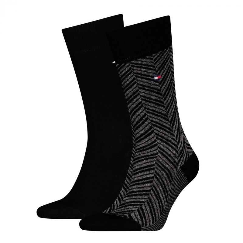 Tommy Hilfiger - TH MEN SOCK 2P IRREGULAR HERRING Erkek Beyaz Çorap - S701236309