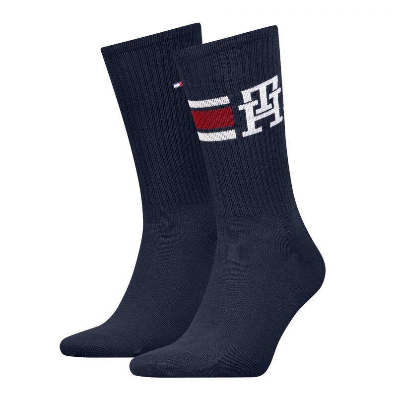 Tommy Hilfiger - TH MEN SOCK 2P MONOGRAM SPORT Erkek Mavi Çorap - S701236320