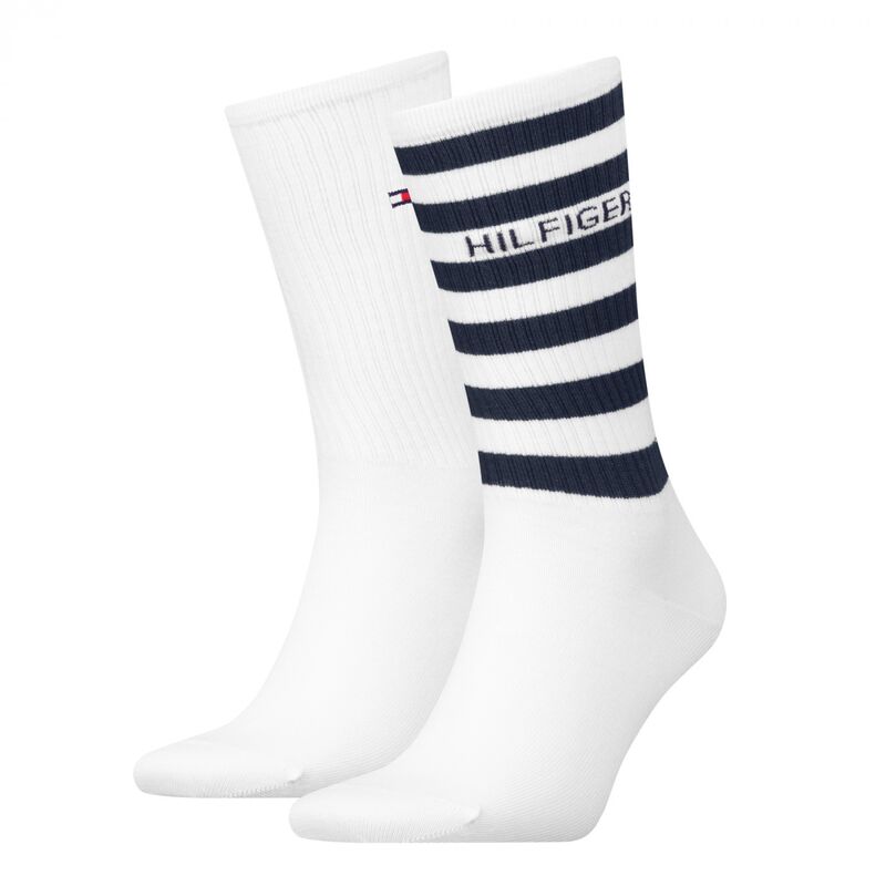 Tommy Hilfiger - TH MEN SPORT SOCK 2P BRETON STRI Erkek Beyaz Çorap - S701236735