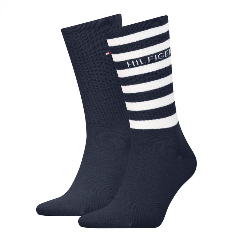 Tommy Hilfiger - TH MEN SPORT SOCK 2P BRETON STRI Erkek Mavi Çorap - S701236735