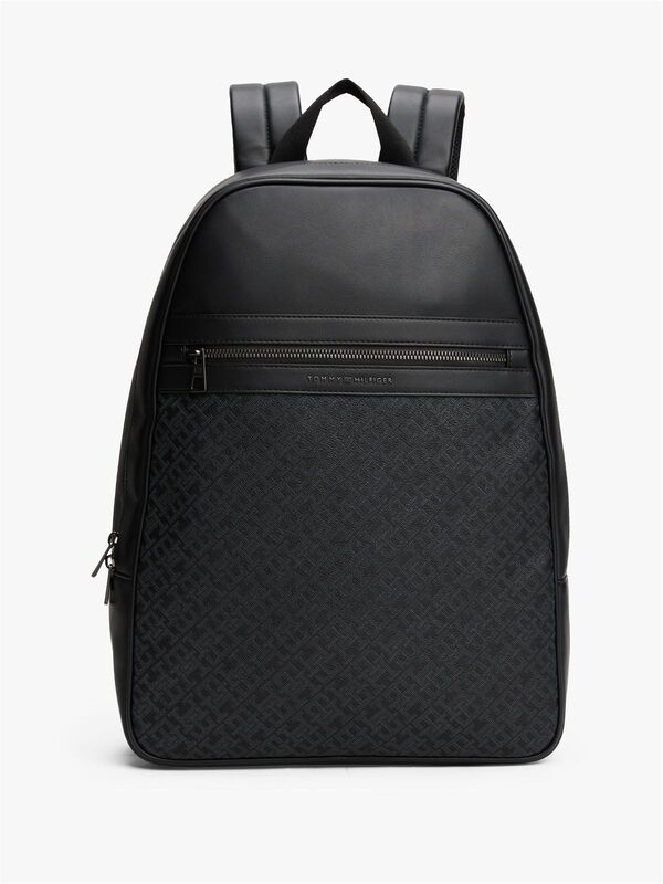 Tommy Hilfiger - TH MONOGRAM BACKPACK Erkek Siyah Çanta - AM0AM13490