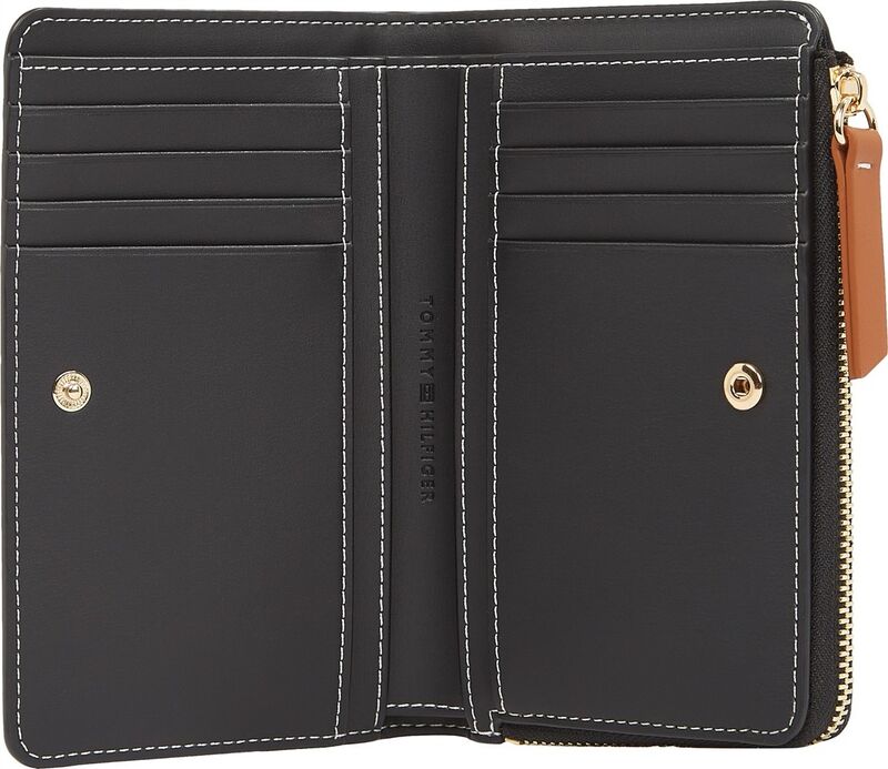 TH MONOPLAY LEATHER MED 7 WALLET Kadın Siyah Cüzdan - AW0AW17417