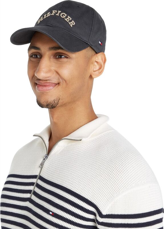 TH MONOTYPE SOFT 6 PANEL CAP Erkek Siyah Şapka - AM0AM13165