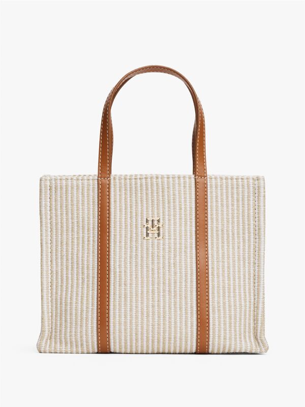 Tommy Hilfiger - TH PREMIUM BEACH LE MINI TOTE Kadın Bej Çanta - AW0AW17208