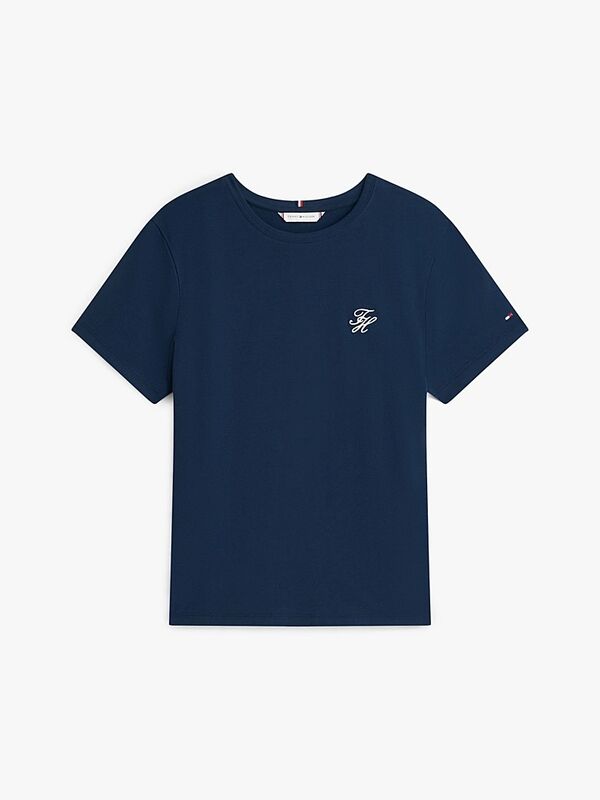 TH SCRIPT REG C-NK SS TEE Kadın Mavi T-Shirt - WW0WW47809