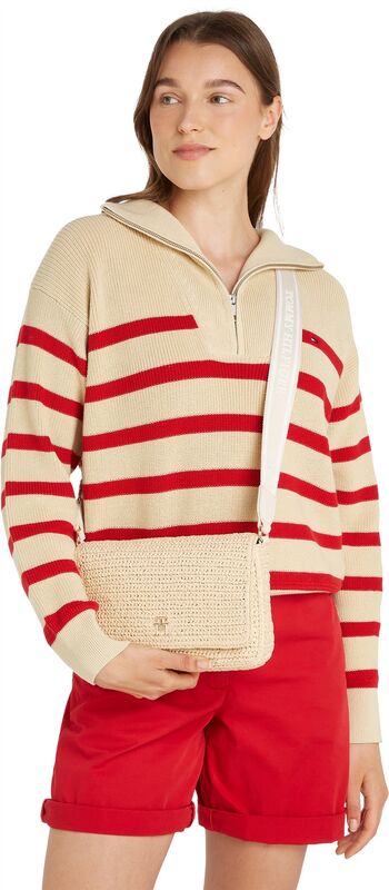 TH SPRING LOGO CONV CROSSOVER Kadın Bej Çanta - AW0AW17224