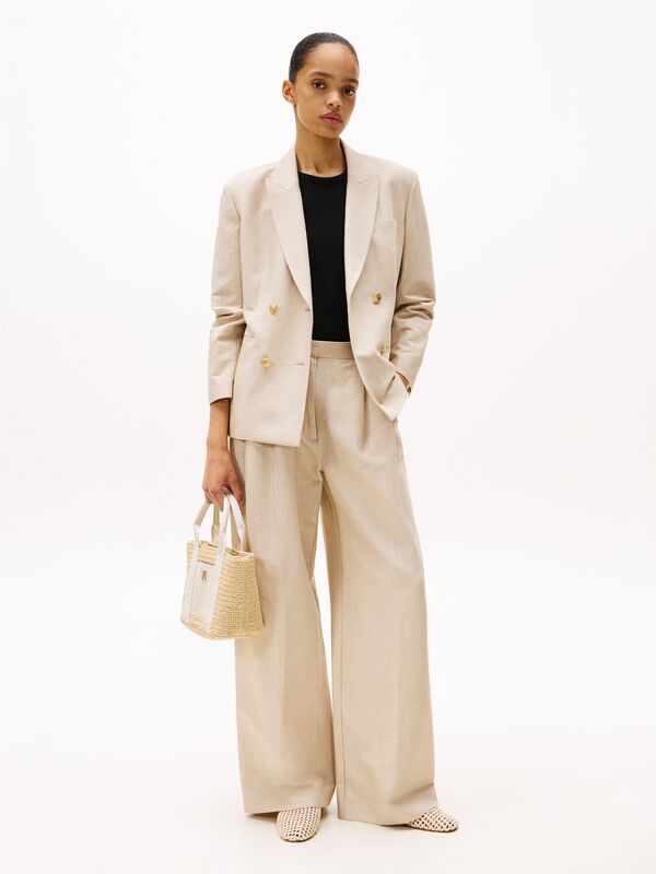 TH SPRING LOGO MINI TOTE Kadın Bej Çanta - AW0AW17199