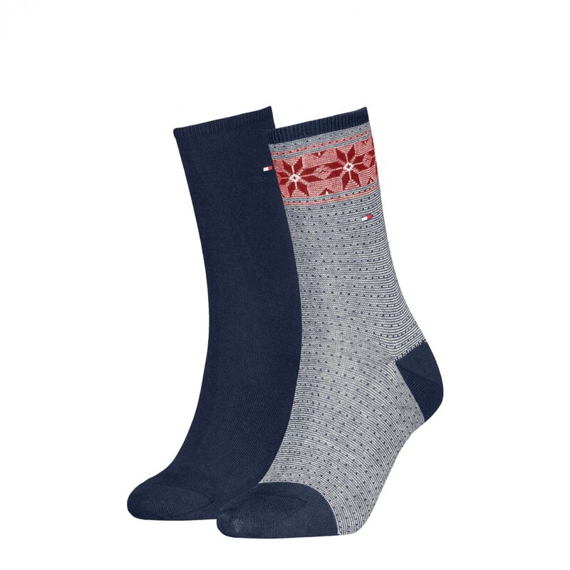 Tommy Hilfiger - TH WOMEN SOCK 2P FAI Kadın Lacivert Çorap - S701236502