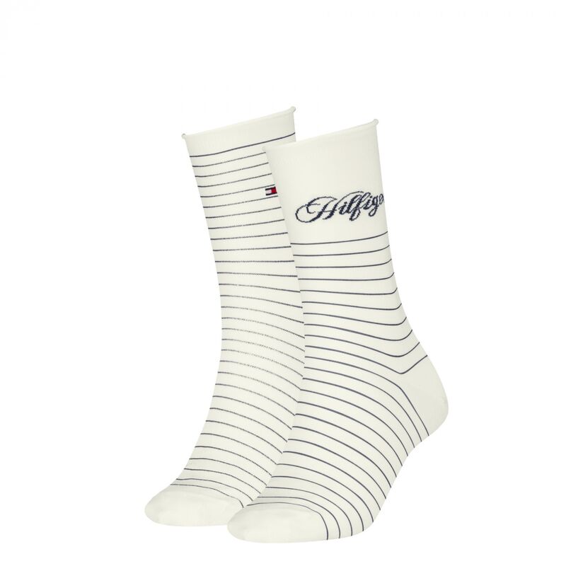 Tommy Hilfiger - TH WOMEN SOCK 2P HILFIGER STRIPE Kadın Mavi Çorap - S701236455