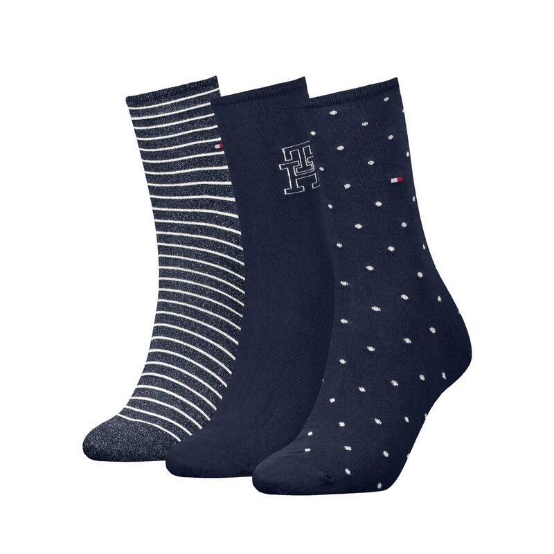 Tommy Hilfiger - TH WOMEN SOCK 3P GIF Kadın Lacivert Çorap - S701236464