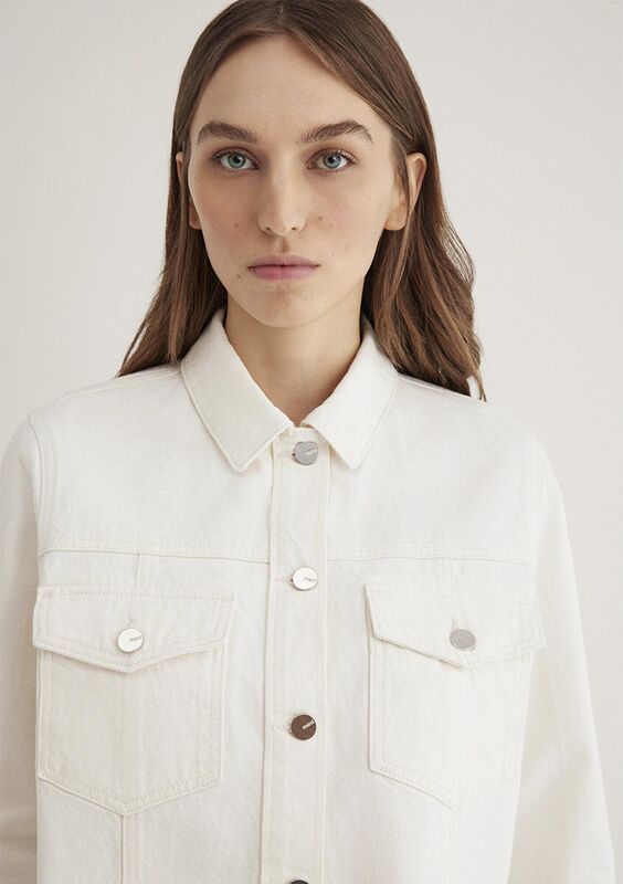 THALIA Kadın Beyaz Denim Ceket - M1110289