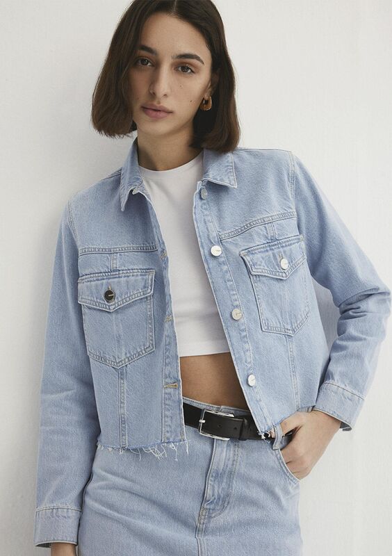 THALIA Kadın Bleached Mavi Premium Denim Ceket - M1110289