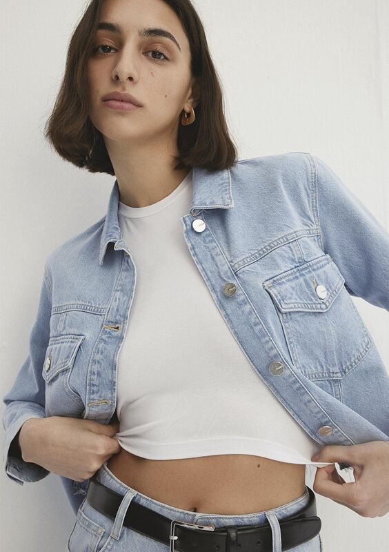 THALIA Kadın Bleached Mavi Premium Denim Ceket - M1110289