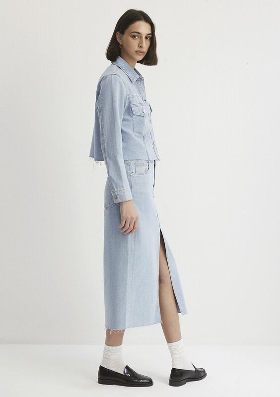 THALIA Kadın Bleached Mavi Premium Denim Ceket - M1110289