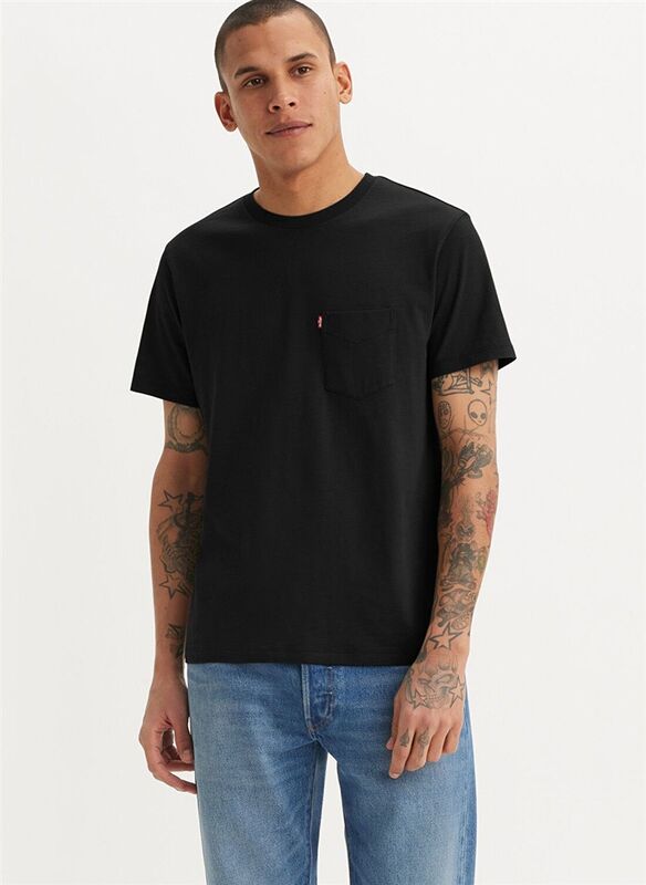 Levi's - THE HW POCKET TEE TR MINERAL BLACK Erkek Siyah T-Shirt - 001TT