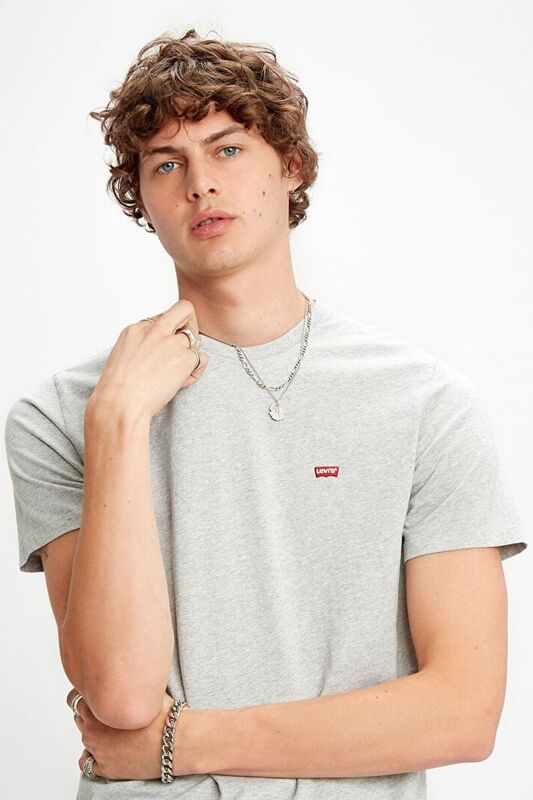 Levi's - THE ORIGINAL TEE COTTON + PATCH EMBROID Erkek Gri T-Shirt - 17164