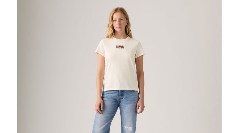 Levi's - THE PERFECT TEE DESERT Kadın Beyaz T-Shirt - 17369