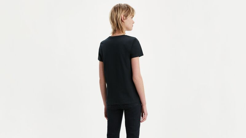 THE PERFECT TEE TR LARGE BATWING WHITE Kadın Siyah Grafik Tişört - 17369