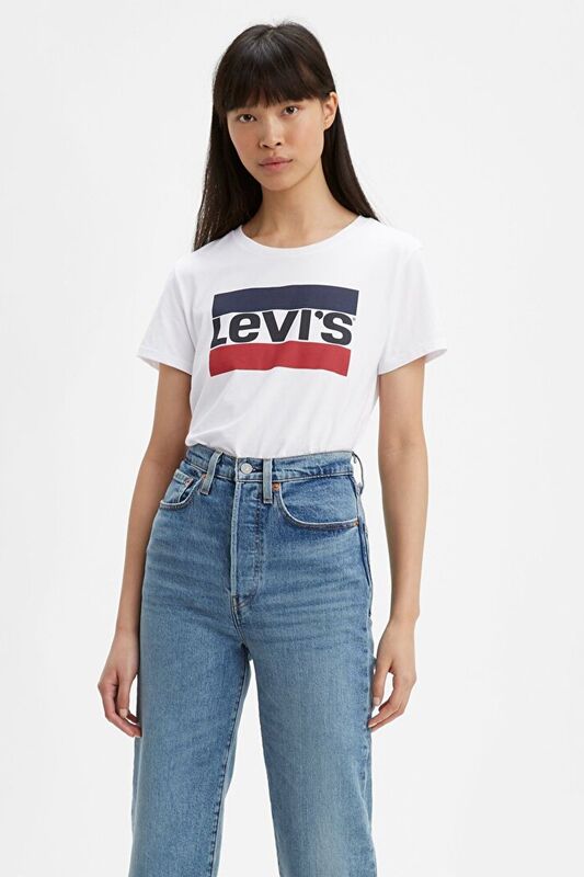 Levi's - THE PERFECT TEE TR SPORTSWEAR LOGO WHIT Kadın Bej T-Shirt - 17369