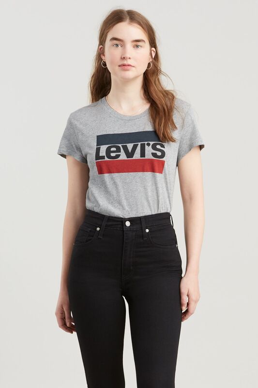 Levi's - THE PERFECT TEE TR SPORTSWEAR LOGO WHIT Kadın Gri T-Shirt - 17369