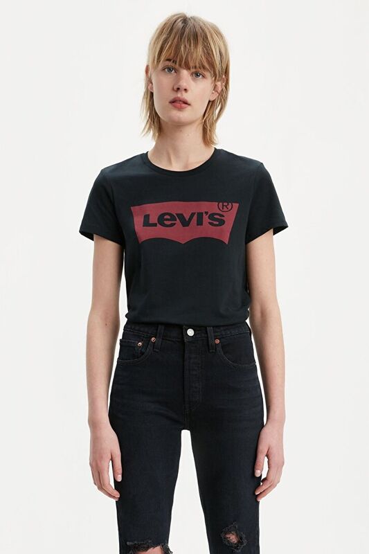 Levi's - THE PERFECT TEE TR SPORTSWEAR LOGO WHIT Kadın Siyah T-Shirt - 17369