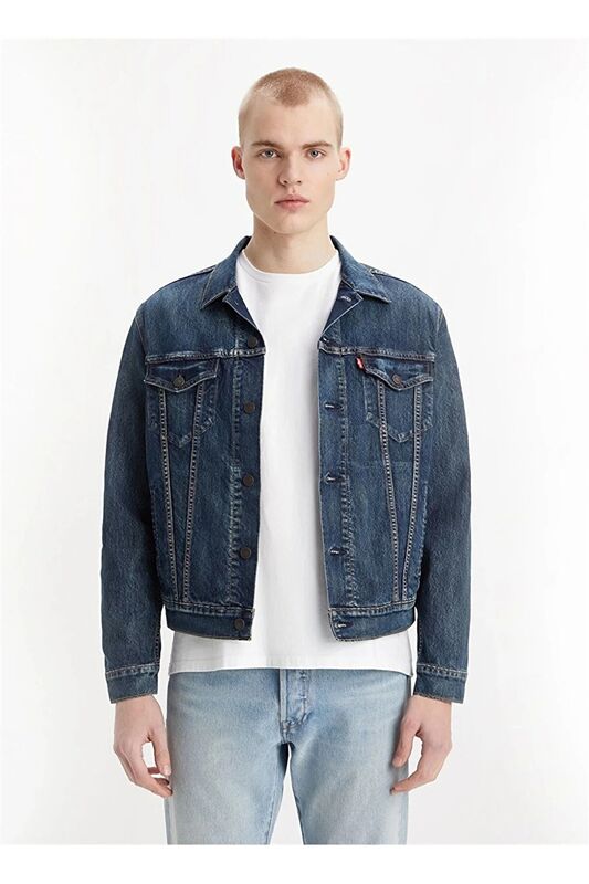 THE TRUCKER JACKET CLARK COOL Erkek Mavi Denim Ceket - 72334