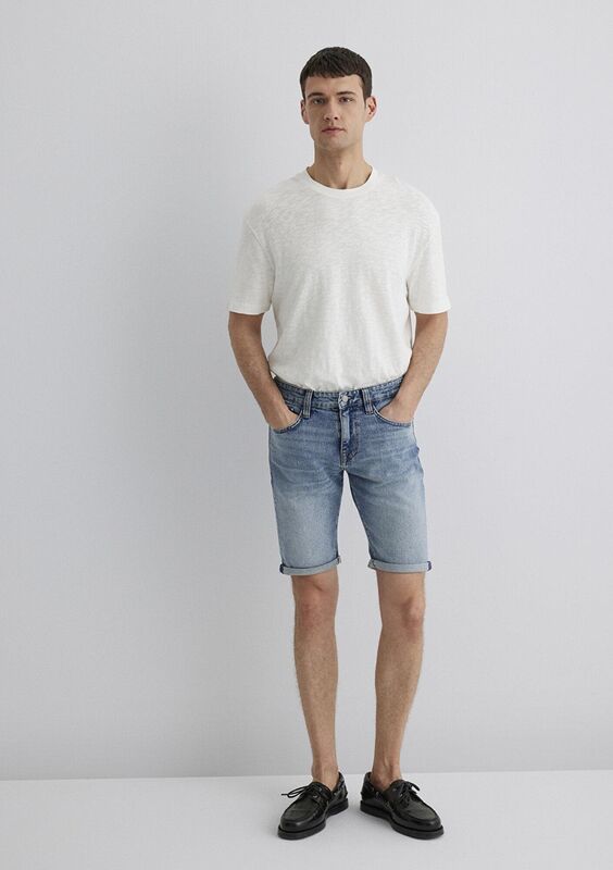 TIM Erkek Mavi Denim Şort - M04284