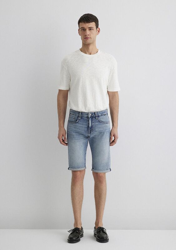 TIM Erkek Mavi Denim Şort - M04284