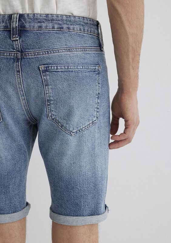 TIM Erkek Mavi Denim Şort - M04284