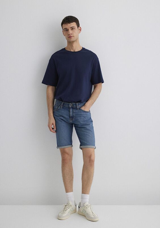 TIM Erkek Mavi Denim Şort - M04284