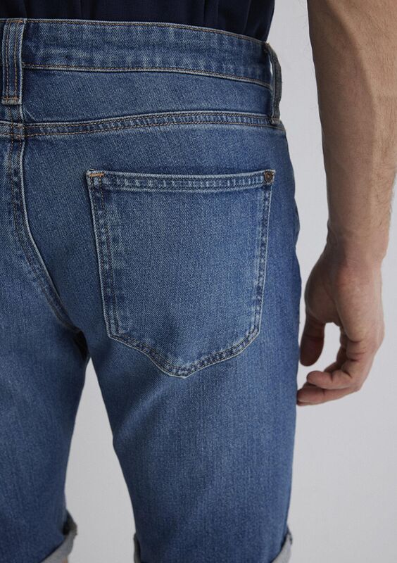 TIM Erkek Mavi Denim Şort - M04284
