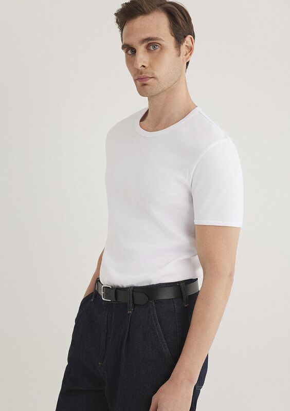 TİŞÖRT Erkek Beyaz Basic T-Shirt - M063747